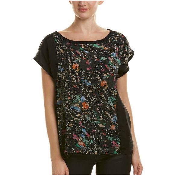 Zadig & Voltaire Toleac Short sleeve silk abstract print top small - Picture 1 of 9
